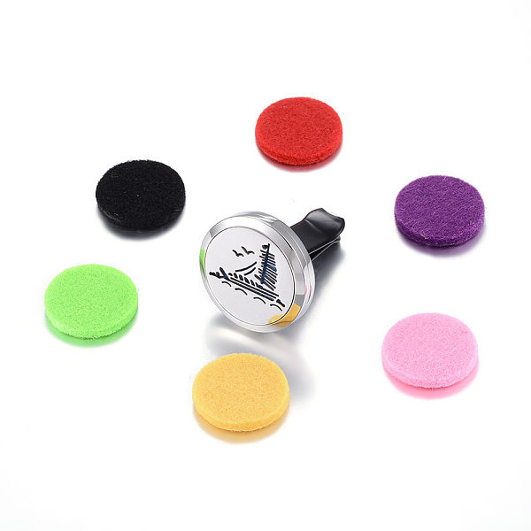 

PandaHall 316 Surgical Stainless Steel Car Diffuser Locket Clips, with Perfume Pad and Magnetic Clasps, Flat Round with Ship, Mixed Color..., Multicolor