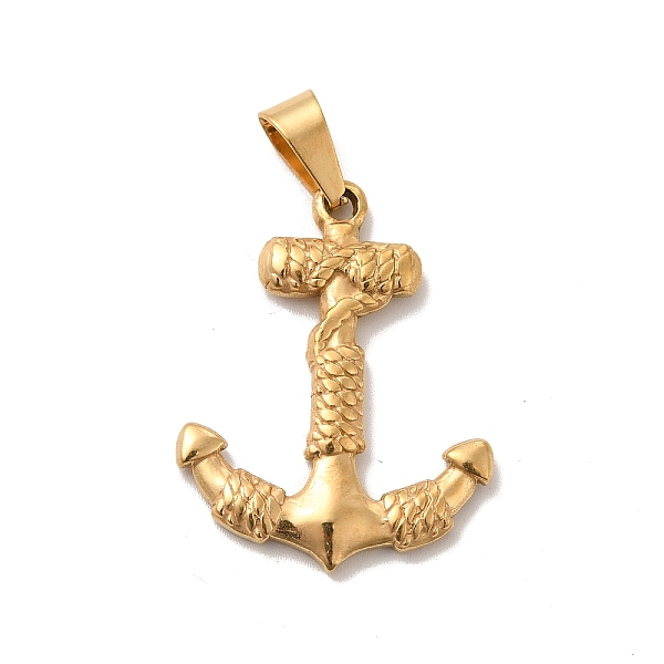 

PandaHall Vacuum Plating 201 Stainless Steel Pendants, Anchor Charms, Golden, 34x26x3mm, Hole: 9x4.5mm 201 Stainless Steel Anchor & Helm