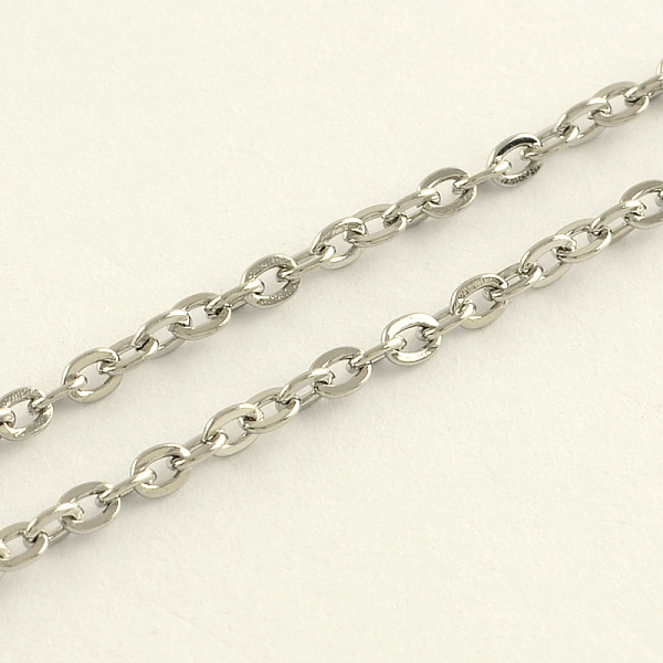 

PandaHall 304 Stainless Steel Cable Chains, Soldered, with Spool, Flat Oval, Stainless Steel Color, 3x2x0.5mm, about 32.8 Feet(10m)/roll 304...