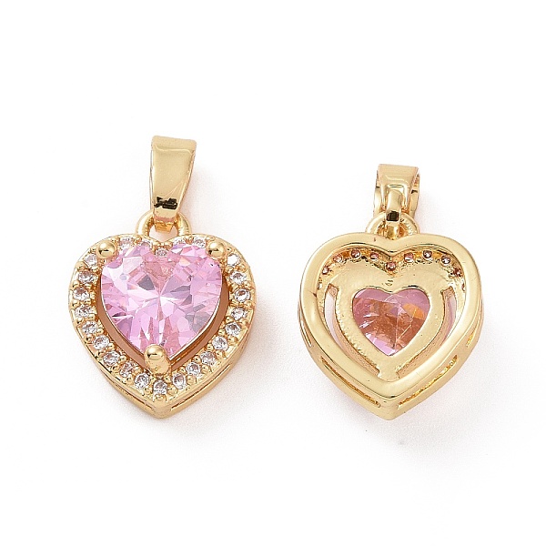 

PandaHall Brass Micro Pave Cubic Zirconia Charms, Heart, Clear & Pink, Real 18K Gold Plated, 12.5x11.6x6mm, Hole: 5x2.6mm Brass+Cubic...