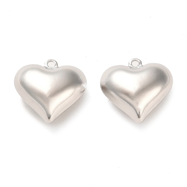 

PandaHall Brass Pendants, Heart Charm, Platinum, 17x18x10mm, Hole: 1.6mm Brass Heart