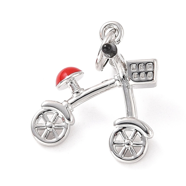 

PandaHall Brass Pendants, with Enamel, Lead Free & Cadmium Free, Bicycle, Platinum, 17.5x15.5x12.5mm Brass+Enamel Others Red