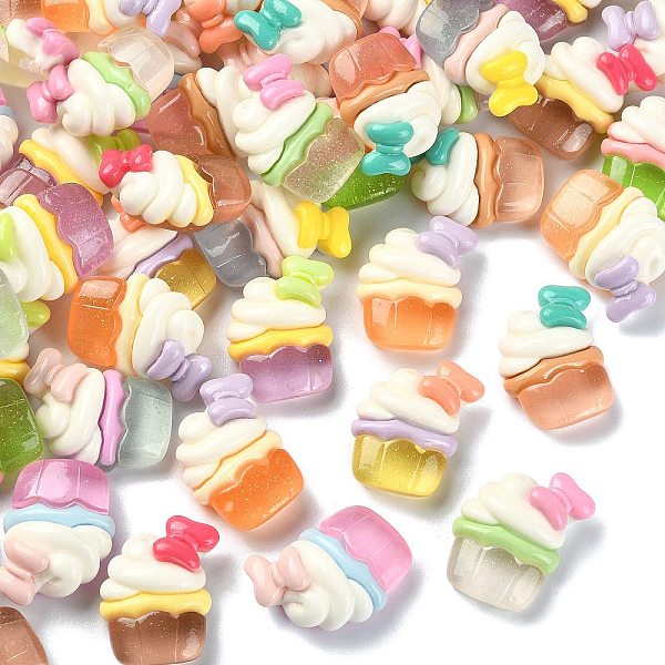 

PandaHall Opaque Resin Decoden Cabochons, Cake with Bowknot, Mixed Color, 22.5x17.5x9.3mm Resin Food Multicolor