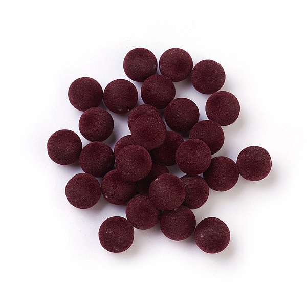 

PandaHall Flocky Acrylic Beads, Half Drilled, Round, Dark Red, 8mm, Hole: 1.4mm Acrylic Round Red