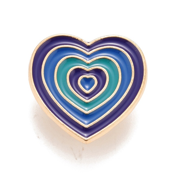 

PandaHall Heart Enamel Pin, Creative Alloy Badge for Backpack Clothes, Golden, Blue, 24x23x1.5mm Alloy+Enamel Blue