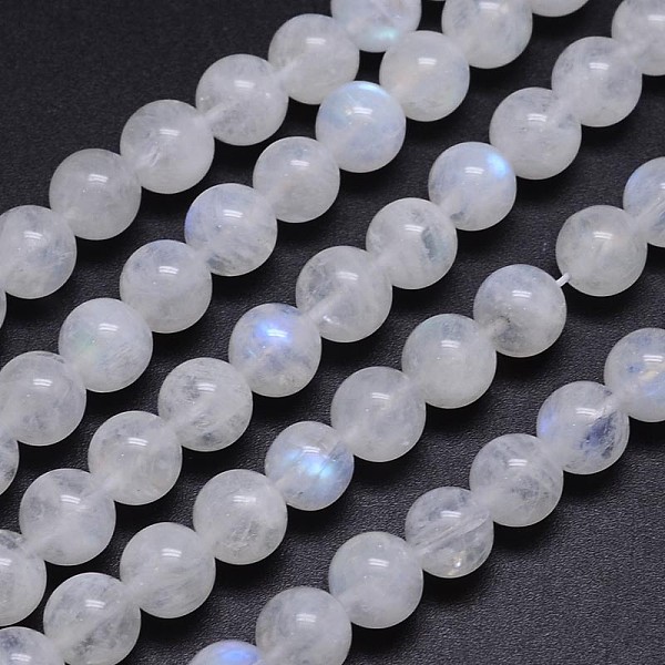 

PandaHall Natural Rainbow Moonstone Round Bead Strands, Grade AA, 8mm, Hole: 1mm, about 50pcs/strand, 15.5 inch Rainbow Moonstone Round