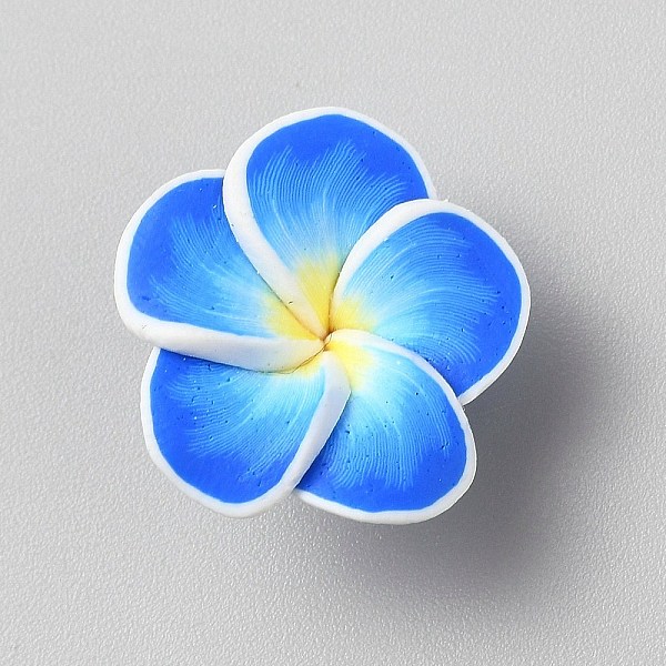 

PandaHall Handmade Polymer Clay Beads, Flower, Dodger Blue, 9~10.5x19~20.5x19~20.5mm, Hole: 1mm Polymer Clay Flower