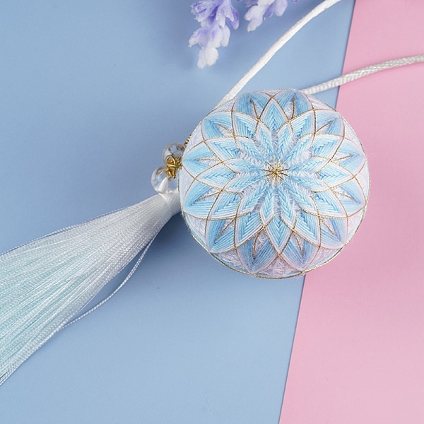 PandaHall DIY Embroidery Temari Ball Kits, Including Iron Needles, Tape Measure, Cotton Threads, Metallic Cord, Polyester Threads, Tassels...