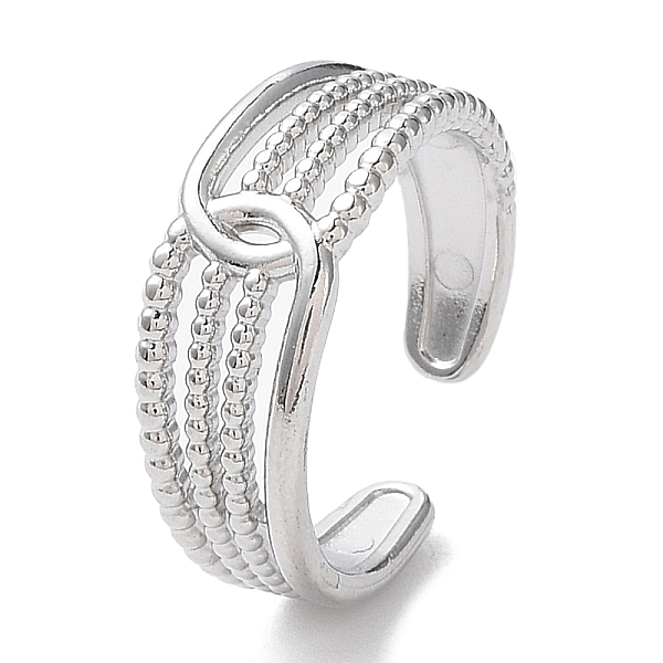 304 Stainless Steel Hollow Multi Line Open Cuff Rings