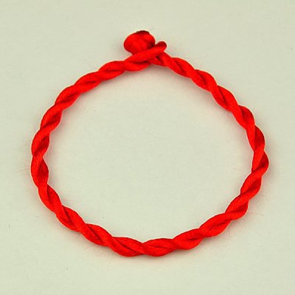 

PandaHall Nylon Rattail Satin Cord Bracelet Making, Red, 190x3mm Nylon Red