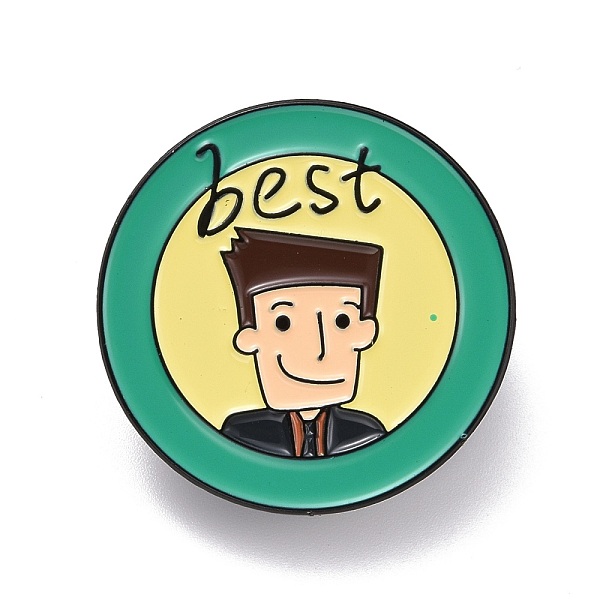

PandaHall Best Word Enamel Pin, Flat Round with Human Pattern Alloy Enamel Brooch for Backpack Clothes, Electrophoresis Black, Medium Sea...