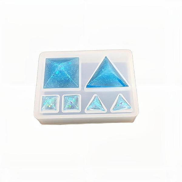 

PandaHall Silicone Molds, Resin Casting Molds, For UV Resin, Epoxy Resin Jewelry Making, Pyramid, White, 53x70x14mm, Inner Diameter...