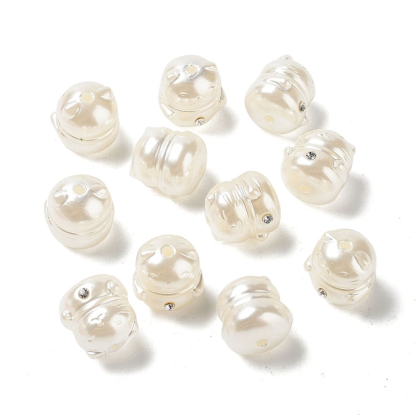 

PandaHall ABS Plastic Beads, AB Color Plated, with Rhinestone, Cat, Light Goldenrod Yellow, 15x15x14mm, Hole: 2mm ABS Plastic Cat Shape