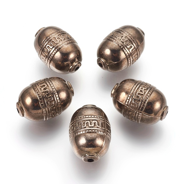 

PandaHall CCB Plastic Carved Beads, Oval, Gunmetal, 27x18mm, Hole: 3mm Plastic Oval