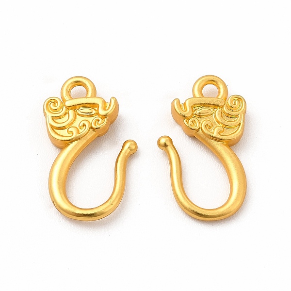 

PandaHall Rack Plating Alloy S-Hook Clasps, for Bracelet Making, Matte Gold Color, 16.5x9.5x3mm, Hole: 1.6mm Alloy