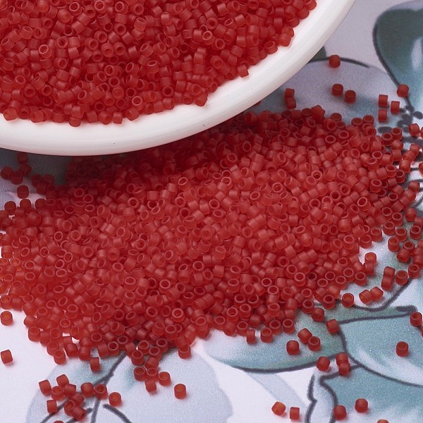 

PandaHall MIYUKI Delica Beads, Cylinder, Japanese Seed Beads, 11/0, (DB0745) Matte Transparent Red Orange, 1.3x1.6mm, Hole: 0.8mm, about...