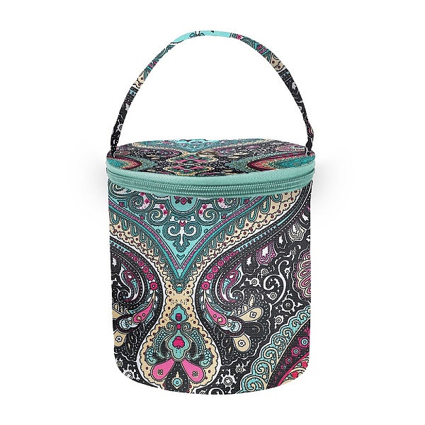 

PandaHall Oxford Zipper Knitting Bag, Yarn Storage Organizer, Crochet Hooks & Knitting Needles Bag, Column, 14x15cm Cloth Column