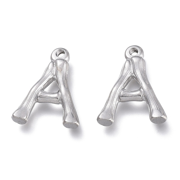 

PandaHall 304 Stainless Steel Pendants, Bamboo Shaped Letter, Stainless Steel Color, Letter.A, 17.5~19x10~16x3~4mm, Hole: 1.8~2mm 304...