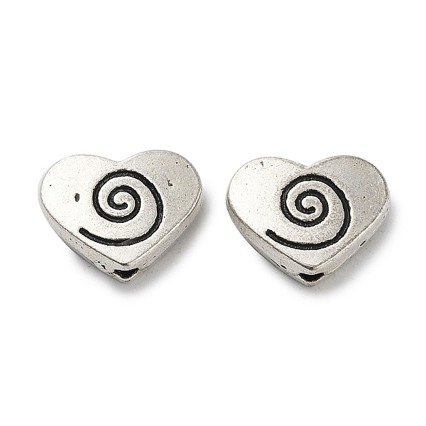 

PandaHall Tibetan Style Alloy Beads, Cadmium Free & Lead Free, Heart with Vortex, Antique Silver, 9x11.5x3.5mm, Hole: 1.5mm, about...