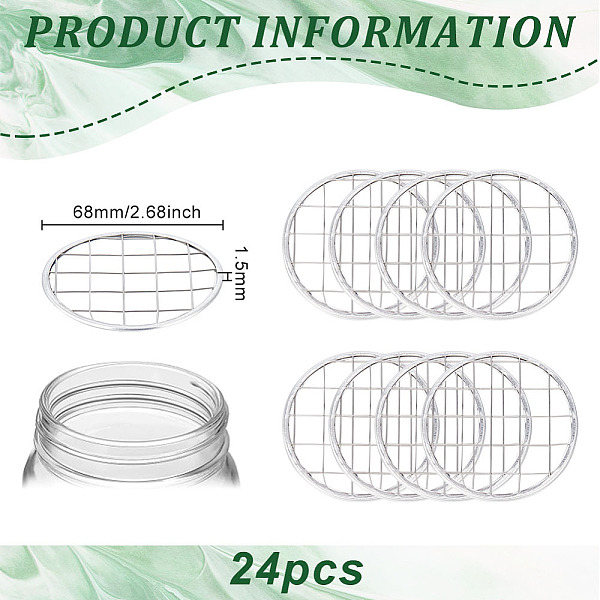 Benecreat 24 個 304 ステンレス鋼メッシュ蓋水植栽ガラス花瓶