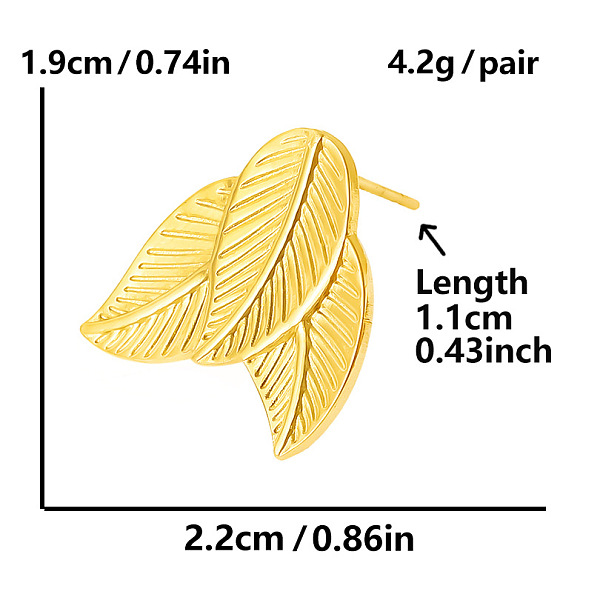 Modische Blatt-Ohrstecker