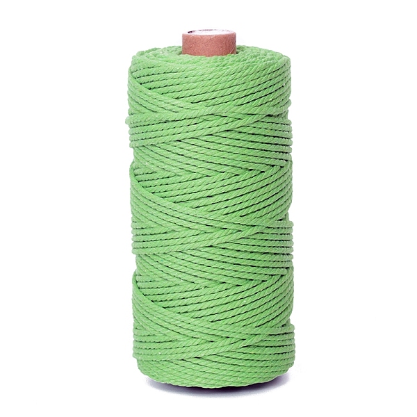 

PandaHall 100M Round Cotton Braided Cord, for DIY Handmade Tassel Embroidery Craft, Light Green, 3mm, about 109.36 Yards(100m)/Roll Cotton