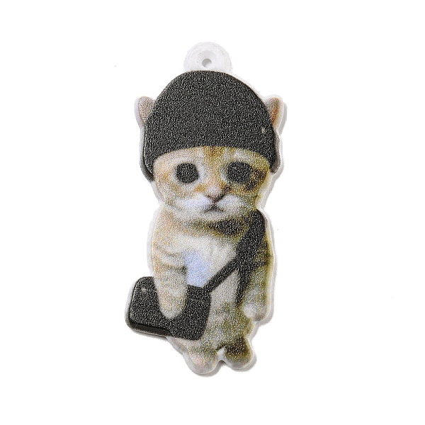 

PandaHall Printed Acrylic Pendants, Cat Shape, 44x19x2mm, Hole: 1.2mm Acrylic Cat Shape Black