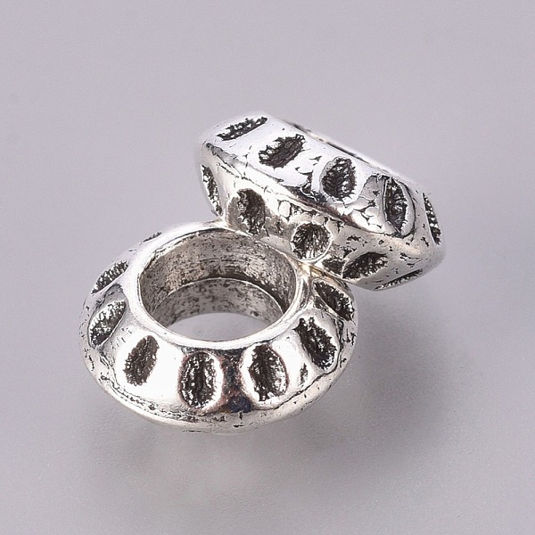 

PandaHall Tibetan Style Alloy European Beads, Large Hole Beads, Rondelle, Antique Silver, Lead Free & Cadmium Free, 10x4mm, Hole: 5mm Alloy...