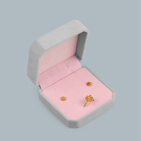 

PandaHall Velvet Box, for Jewelry Set, Square, Pink, 9x9x4.5cm Velvet Pink