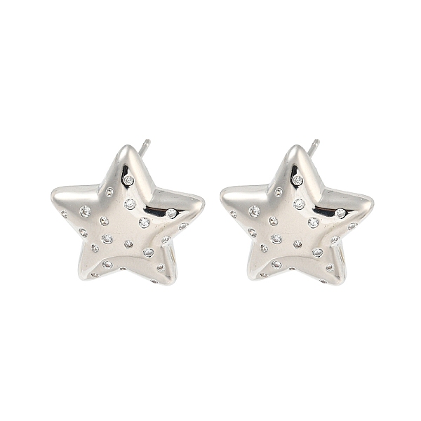 

PandaHall Rack Plating Brass Micro Pave Clear Cubic Zirconia Stud Earring, Cadmium Free & Lead Free, Long-Lasting Plated, Star, Platinum...