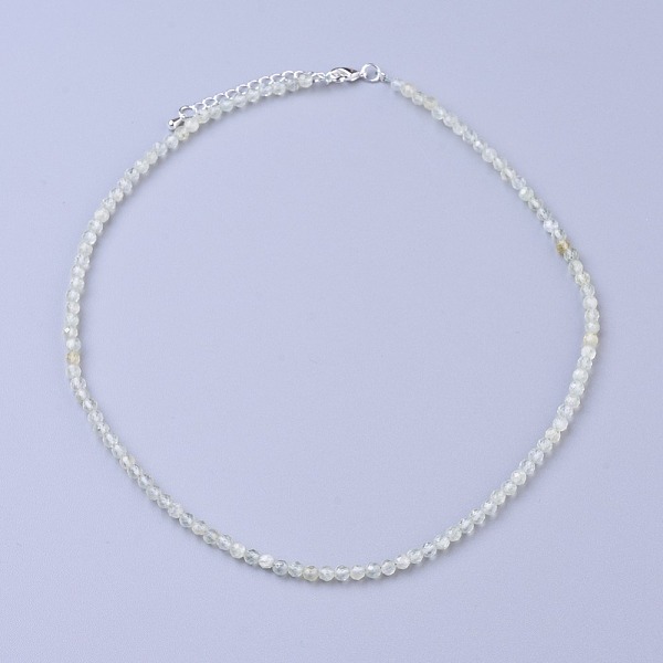 

PandaHall Natural Prehnite Beaded Necklaces, with Brass Lobster Claw Clasps, Faceted Round Beads, 16.5 inch~16.7 inch(42~42.5cm)x3~3.5mm...