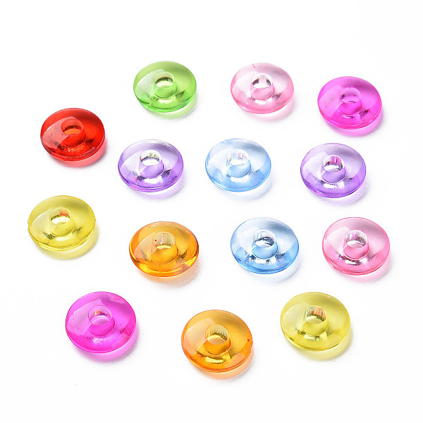 

PandaHall Transparent Acrylic Beads, Flat Round, Mixed Color, 12.5x4mm, Hole: 3.5mm Acrylic Flat Round Multicolor