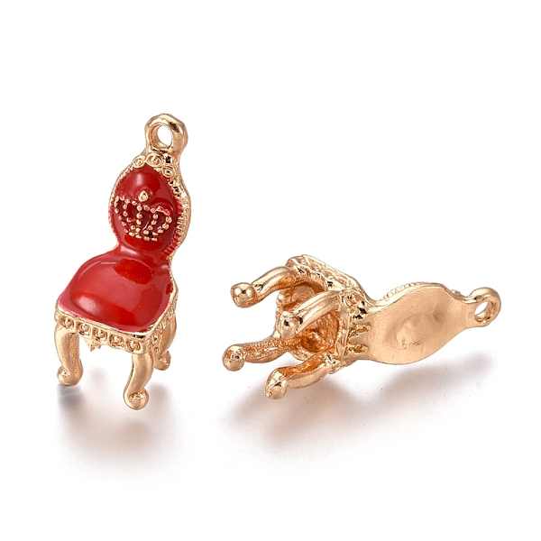 

PandaHall Alloy Enamel Pendants, Crown Princess Royal Chair, Golden, Red, 25x10x9mm, Hole: 1.8mm Alloy+Enamel Others Red