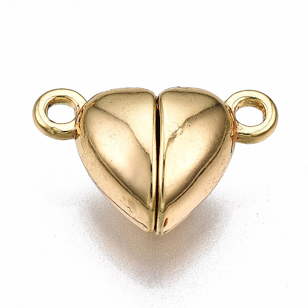

PandaHall Brass Magnetic Clasps, Nickel Free, Heart, Real 18K Gold Plated, 9.5x15x6mm, Hole: 1.5mm Brass Heart
