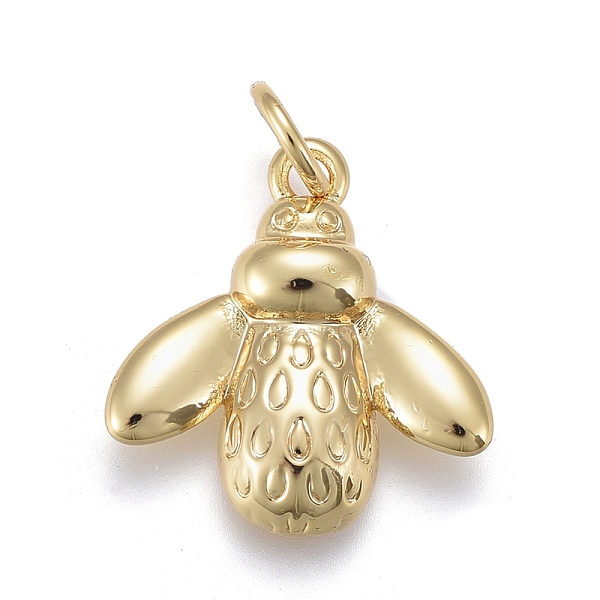 

PandaHall Brass Pendants, with Jump Rings, Long-Lasting Plated, Bees, Real 18K Gold Plated, 16x15x3mm, Hole: 3mm Brass Bees