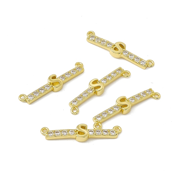 

PandaHall Rack Plating Brass Micro Pave Clear Cubic Zirconia Connector Charms, Real 18K Gold Plated, Long-Lasting Plated, Cadmium Free &...