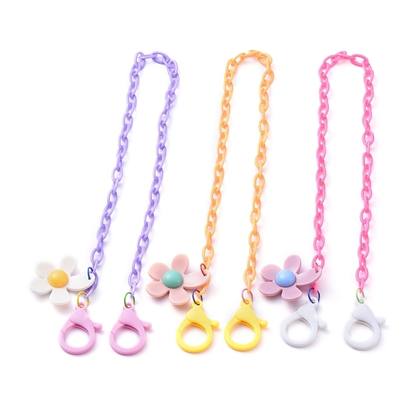 

PandaHall Personalized Dual-use Items, Beaded Necklaces or Eyeglasses Chains, with ABS Plastic Cable Chains, Flower Acrylic Pendants and..., Multicolor