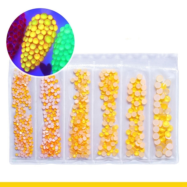 

PandaHall Nail Art Decoration, Glass Luminous Rhinestone Cabochons, Faceted, Flat Round, Orange, 1.9~4.8mm,about 850pcs/bag Glass Flat Round...