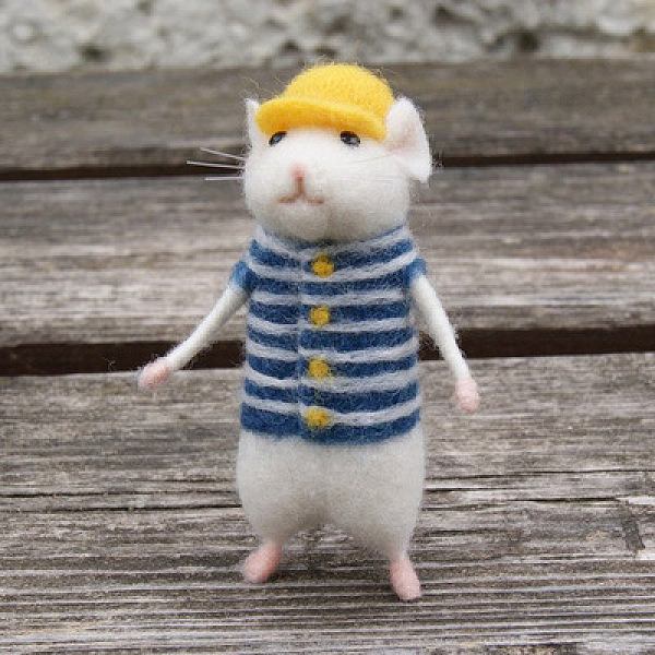 

PandaHall Mouse Wool Felt Needle Felting Kit with Instructions, Felting Needles Felting Kits for Beginners Arts, Yellow, Needles...