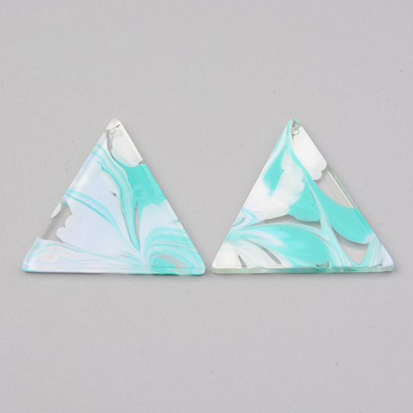 

PandaHall Acrylic Pendants, Triangle, Turquoise, 34x32x2mm, Hole: 1.5mm Acrylic Triangle Green