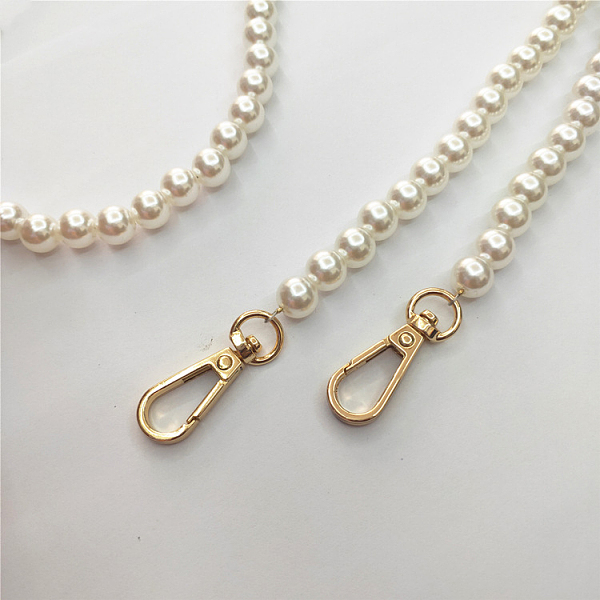 

PandaHall Plastic Resin Bag Handles,Pearl Chain, Old Lace, 40x1cm Plastic