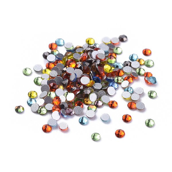 

PandaHall Glass Rhinestone Flat Back Cabochons, Back Plated, Faceted, Half Round, Mixed Color, SS4, 1.5~1.6x1mm, about 1440pcs/bag Glass..., Multicolor