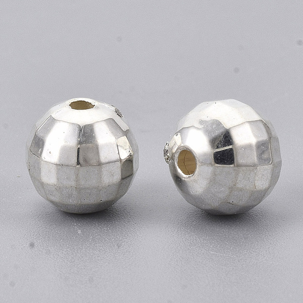 

PandaHall CCB Plastic Beads, Faceted, Round, Silver, 8mm, Hole: 1.5mm, about 1750pcs/500g Plastic Round