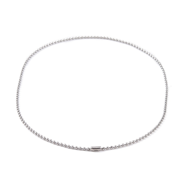 

PandaHall 304 Stainless Steel Ball Chain Necklaces for Women, Stainless Steel Color, 16.06 inch(40.8cm), bead: 2mm 304 Stainless Steel Round