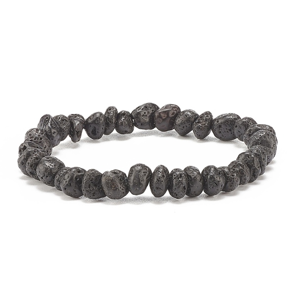 

PandaHall Natural Lava Rock Nugget Beaded Stretch Bracelet, Essential Oil Gemstone Jewelry for Women, Inner Diameter: 2 inch(5cm) Lava Rock