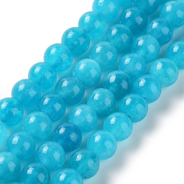 

PandaHall Dyed Natural Malaysia Jade Beads Strands, Round, Deep Sky Blue, 6mm, Hole: 1mm, about 31pcs/strand, 7.48 inch(19cm) Malaysia Jade...
