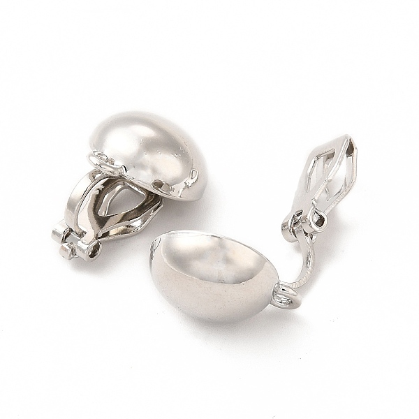 

PandaHall Alloy Clip-on Earring Findings, with Horizontal Loops, Flat Round, Platinum, 17x12x10mm, Hole: 1.5mm Alloy Flat Round