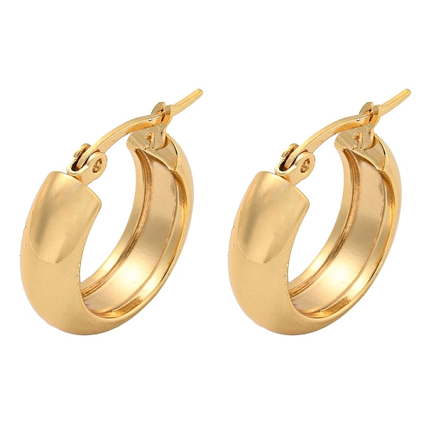 

PandaHall 202 Stainless Steel Hoop Earrings, with 304 Stainless Steel Pins for Women, Golden, 19.5x6mm 202 Stainless Steel