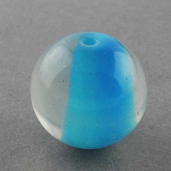 

PandaHall Resin Beads, with Glitter Powder Inside, Round, Deep Sky Blue, 20mm, Hole: 3mm Resin Round Blue