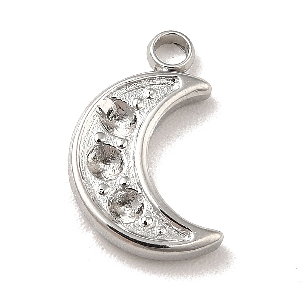 

PandaHall 304 Stainless Steel Pendants Rhinestone Setting, Moon, Stainless Steel Color, 12x7.5x2mm, Hole: 1.5mm, Fit for 1.4mm rhinestone...